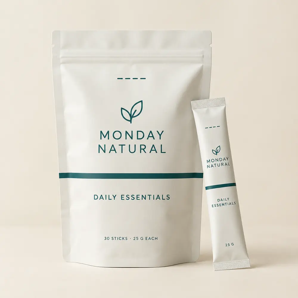 Monday Natural Daily Essentials stick-pack pouch