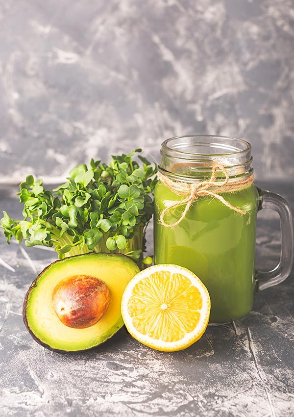 Keto Green Smoothie With Avocado, Watercress and Spinach